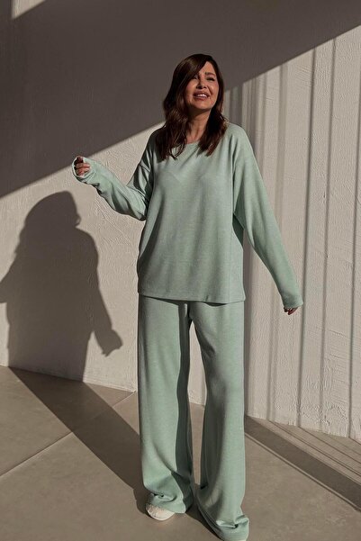 MJAMASS Mint Basic Knitted Oversize Women's Home Wear Set
