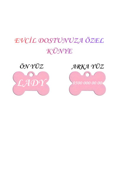 Store XL Boy İsme Özel Çelik Köpek İsimlik Renkli İsme Özel Köpek Künyesi Köp...