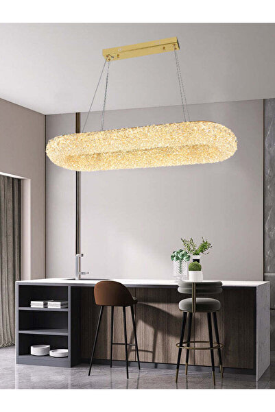 RFAN Candelabru LED, Model 5558/850*300, Textură de cristal, Metal, 75W, Auriu