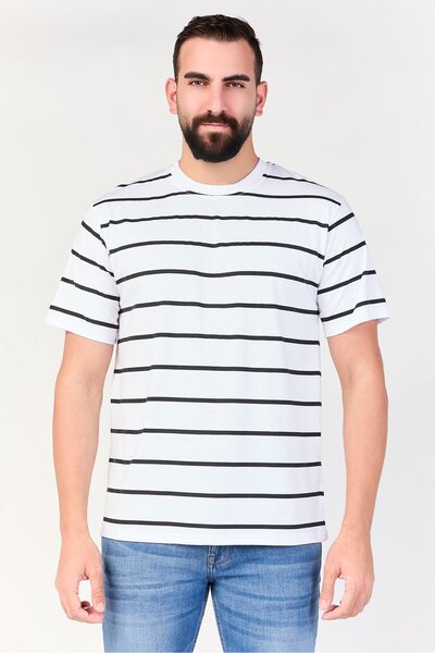 Aeropostale Men Crew Neck Short Sleeve Stripe T-Shirt, Multicolor