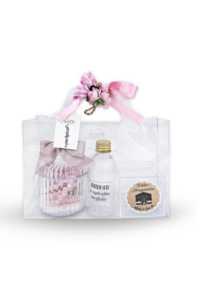 Yeşilipek Özel Tasarım Kutulu Hac Umre Hediyelik Set Pembe