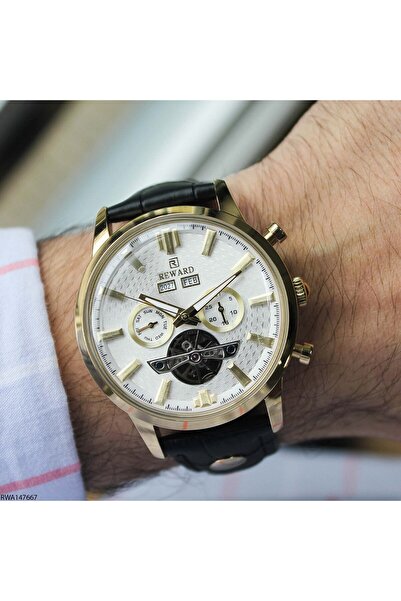 Reward Rwa147667 Leather Automatic Men's Wristwatch with Cord Strap