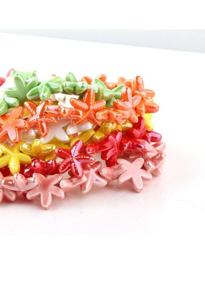 RLX BUJİTERİ Porcelain Ceramic Starfish 18 mm 1. Quality Workmanship Price Is for 10 Pieces Green Color