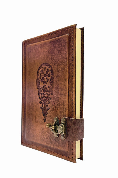 OZ CRAFT NOTE Hakiki Deri El Yapımı Defter - VİKİNG PUSULASI
