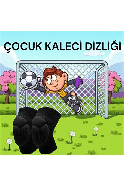 Allians Çocuklar İçin Siyah Sünger Destekli Kaleci Dizliği Koruma Seti