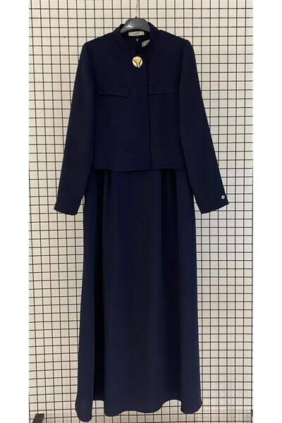 Armine Zero-Sleeve Full-Length Dress with Single Snap Closure Summer Two-Piec...