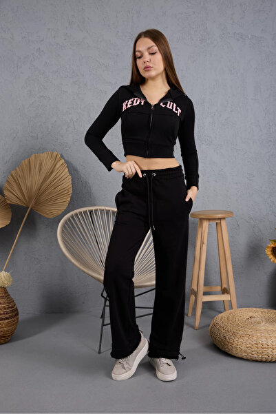8line Black Kedy Cult Y2K Tracksuit Set