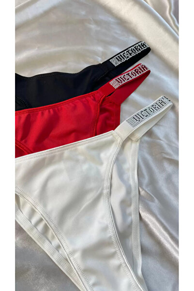 MODELLİFE Set de tanga brazilian Victoria cu pietre, 3 piese