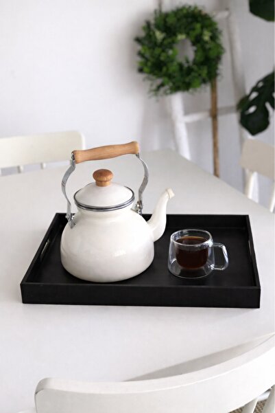justwood Black Beech Wood Tray 34X26 cm