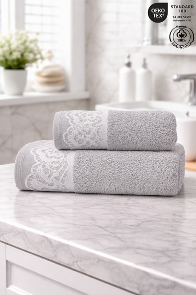 Ellaline MILANO Set od Sa gipir čipkom peškira 100% pamuk sertifikovanih kupa...