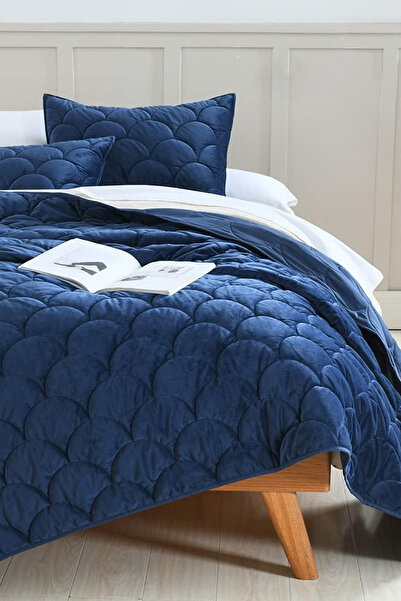 EvienHome Shane Velvet Bedspread Set Double 3 Piece Quilted Supersoft Soft Fi...