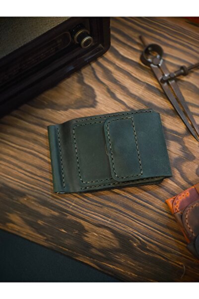 MY Leather Magneto Handmade Genuine Leather Magnet Money Clip Card Holder