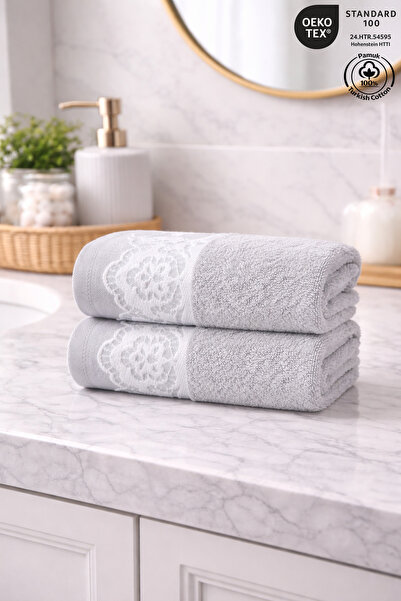 Ellaline MILANO Set od 2 Sa gipir čipkom peškira 100% Pamuk sertifikovanih pe...