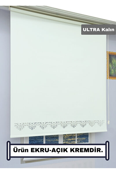 ESDEH LAZER STOR Perde (EKRU-AÇIK KREM) - ULTRA KALIN Stor Kumaşı - 10 CM Laz...