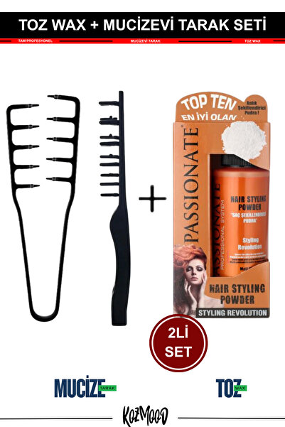 Saule Mucizevi Tarak ve Passionate Toz Wax 2li Saç Şekillendirici Set