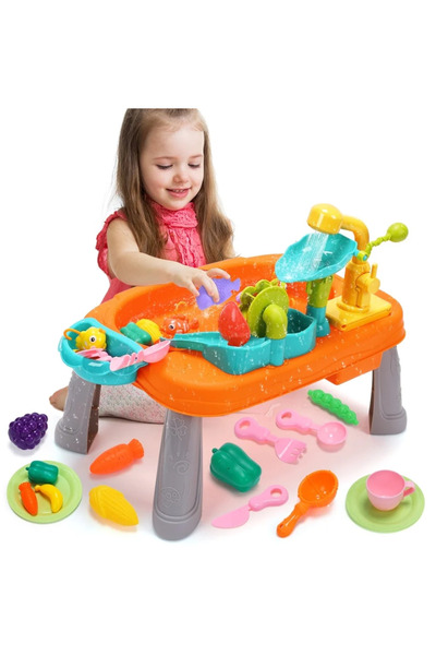 Arabest Kids Kitchen Sink Toy Set, Play Dishwashing with Running Water, Educa...