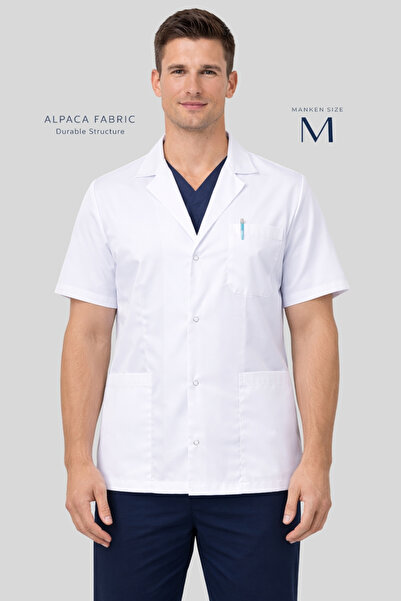 Simirna Üniforma Șorț alb pentru bărbați, pentru asistentă medicală, farmacis...