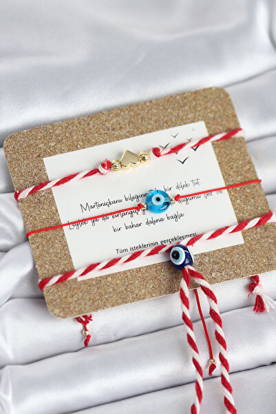 Marsilyan Marteniçka Bracelet 3-Piece Knotted Heart and Evil Eye Model Ieg-8975