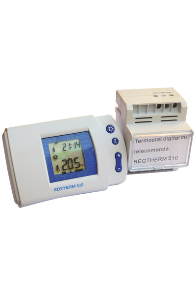 regata Termostat wireless programabil RF 510 LCD, mod vacanță, 5-30°C