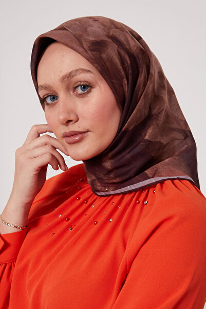 Bonjela Soft Scarf D2 Floral Pattern Purple Powder