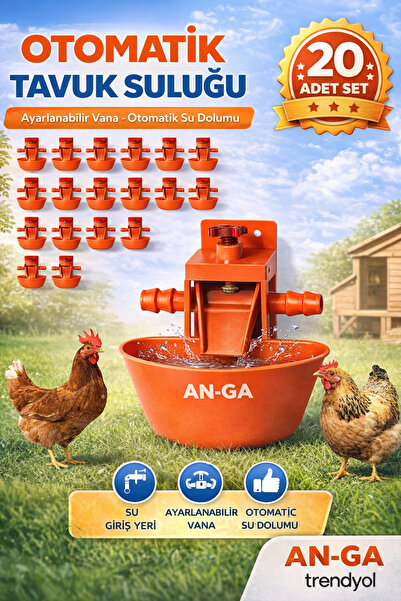 AN-GA AVM Otomatik Akıllı Tavuk Civciv Suluğu 20 Adet Ördek, Hindi, Güvercin,...