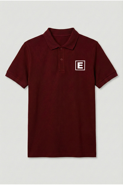 Çapıt Cotton Lu Polo Neck Burgundy Short Sleeve Pharmacy/Pharmacist T-Shirt P...