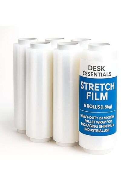 Generic Stretch Film – 6 Rolls (1.8 kg) | Heavy-Duty 23 Micron Pallet Wrap fo...
