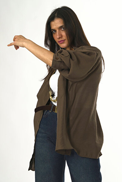 ABBRA Women's Drop-Shoulder Oversized Modal Shirt