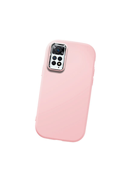 Hontinga حافظة هاتف من السيليكون الناعم باللون الوردي متوافقة مع كاميرا ريدمي...