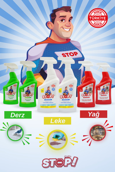 STOP Forte Zorlu Leke Seti 6 x 750 ML Leke, Derz,Yağ,Kir Temizleyici