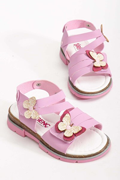 Dilimler Ayakkabı Şirin Genç Orthopedic Butterfly Pink Girl Child Sandals
