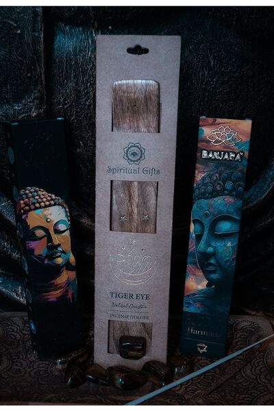 Namaruna Suport pentru bețișoare parfumate din lemn - Ochi de tigru