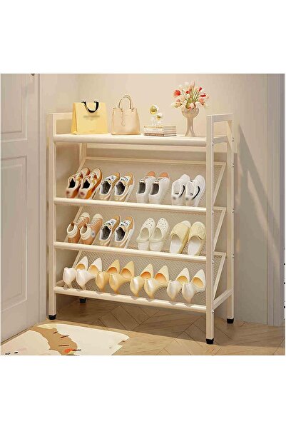 Arabest 4-Tier Metal Shoe Rack Organizer, Open Storage Entryway Shelf, White,...