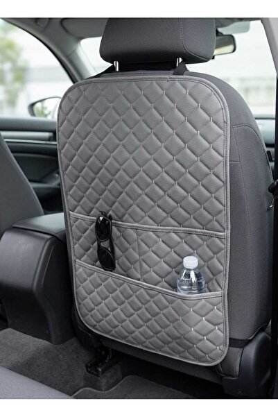 ER-AY OTO TEKSTİL Araba Koltuk Arkası Koruyucu Düzenleyici Organizer GRİ (TEK...