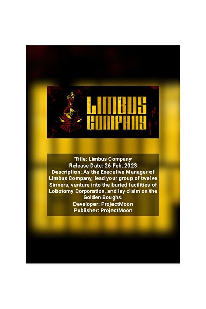 OEM Limbus Company Infographic Poster, RPG Strategy, Premium Carton 250g, A4