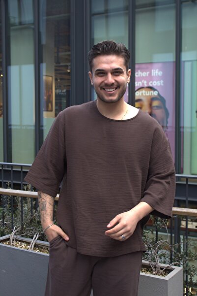 Milos Erkek Oversize Kahve Fakir Kol