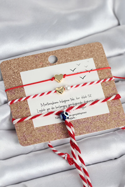 Marsilyan Marteniçka Bracelet 3-Piece Minimal Heart Model Ieg-8975