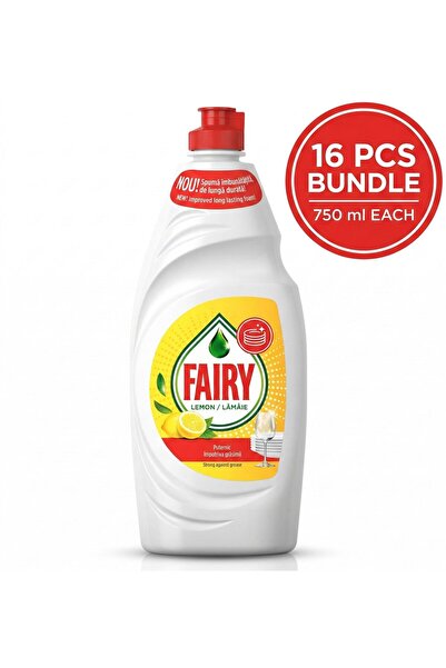 Fairy Box 16 Pieces Liquid Dishwashing Detergent 750ml Lemon