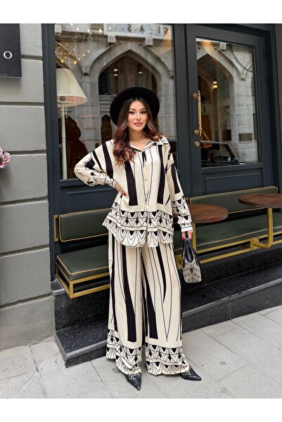 ikomteks Με σχέδιο Βισκόζη Πουκάμισο και παντελόνι, σετ δύο τεμαχίων