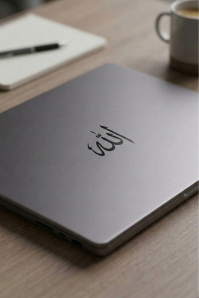 SUNA Motor-Araba-Laptop Uyumlu Arapça Allah Yazı Sticker Etiket (8x8 CM)