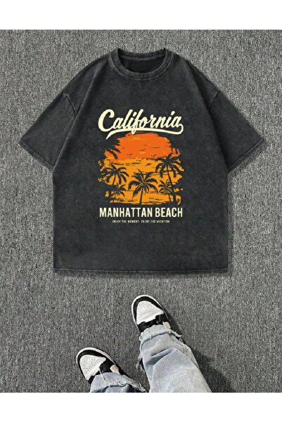 PENTHİLUS تي شيرت أوفر سايز قابل للغسل - تي شيرت أوفر سايز مغسول