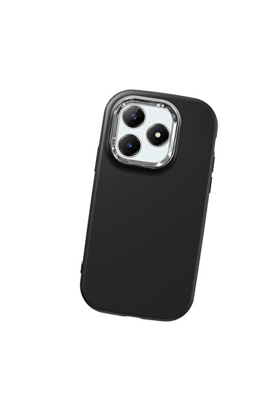 Hontinga حافظة هاتف من السيليكون الناعم باللون الأسود متوافقة مع كاميرا Realm...