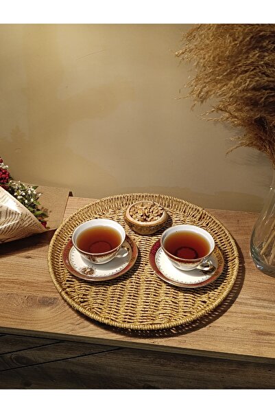 Paganca Round Wicker Rattan Presentation Tray / Organizer 35cm