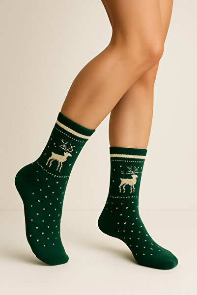 BONY SOCKS Ženske čarape sa novogodišnjom tematikom, tamnoplave