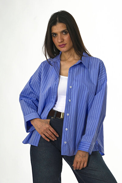 ABBRA Women's Cotton Striped Shirt