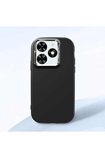 ucuc حافظة سيليكون سوداء متوافقة مع هاتف Infinix Smart 8/8 Pro مع حماية للكام...