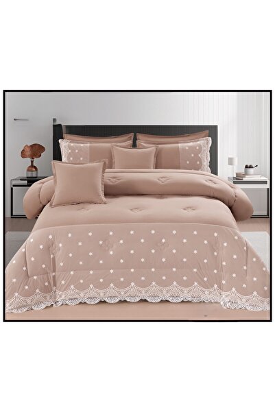 Sweet Dreams Decoration مفرش نفرين صيفي ساده دنتيل خامة مكروفايبر يتكون من 8ق...