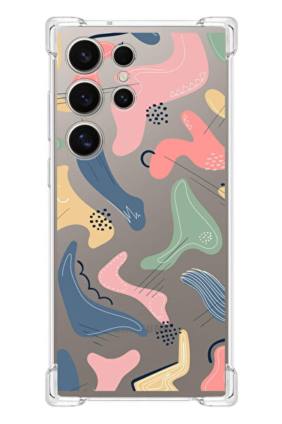 PrintiFy S26 Ultra Compatible Corner Protected Abstract Design Transparent Ai...