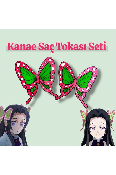 Bilgin Üretim Demon Slayer Kanae Kocho Kelebek Saç Tokası (2’li Set) – Pembe ...