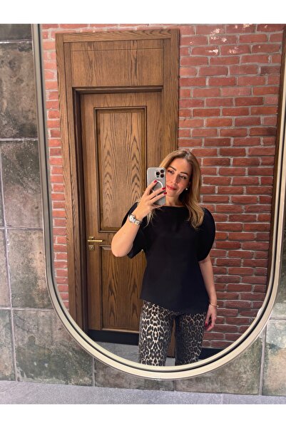 Butik SİYAH BALON KOL ASİMETRİK BLUZ